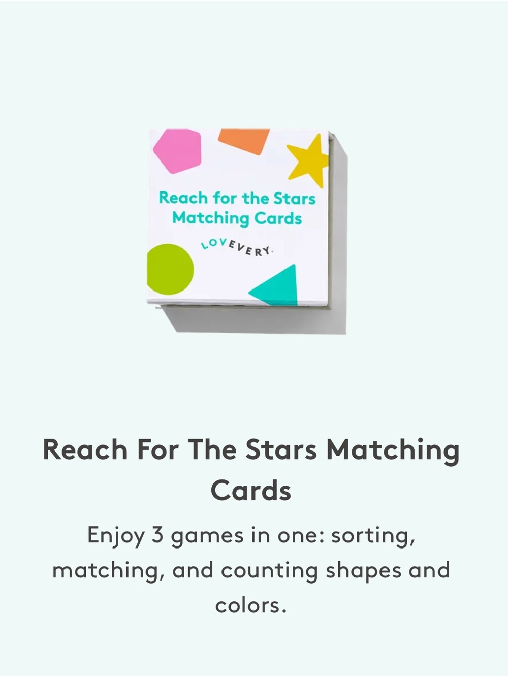 Lovevery Reach For The Stars Matching Cards - Multicolor